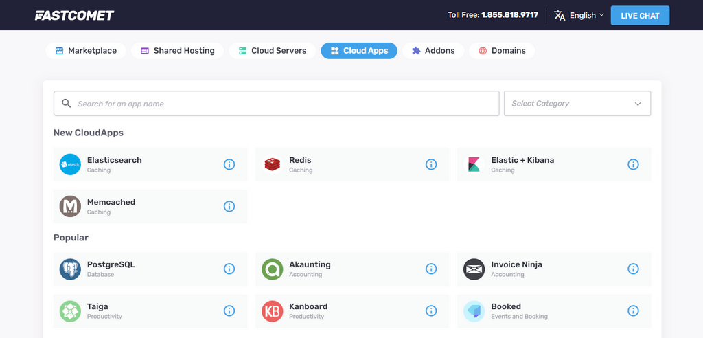 FastComet Marketplace Cloud Apps