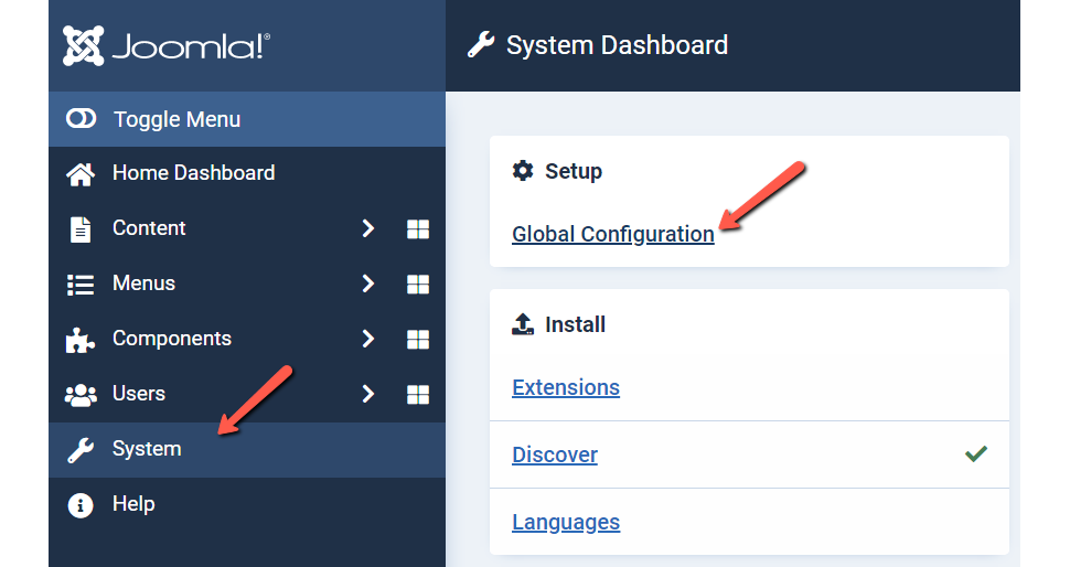 Go to System Global Configuration