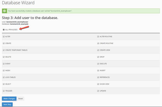 add mysql privileges