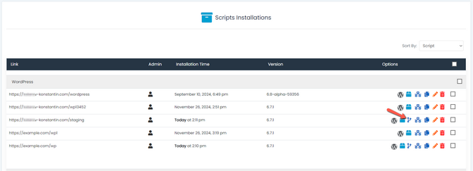 Accessing the staging configuration for your application